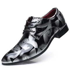Designer Brand Patent Leather Shoes for Men Wedding Party Business Casual Oxfords Plus Size Lace Up Point Toe Office Work Shoes - SHOWLU FASHION STORE
