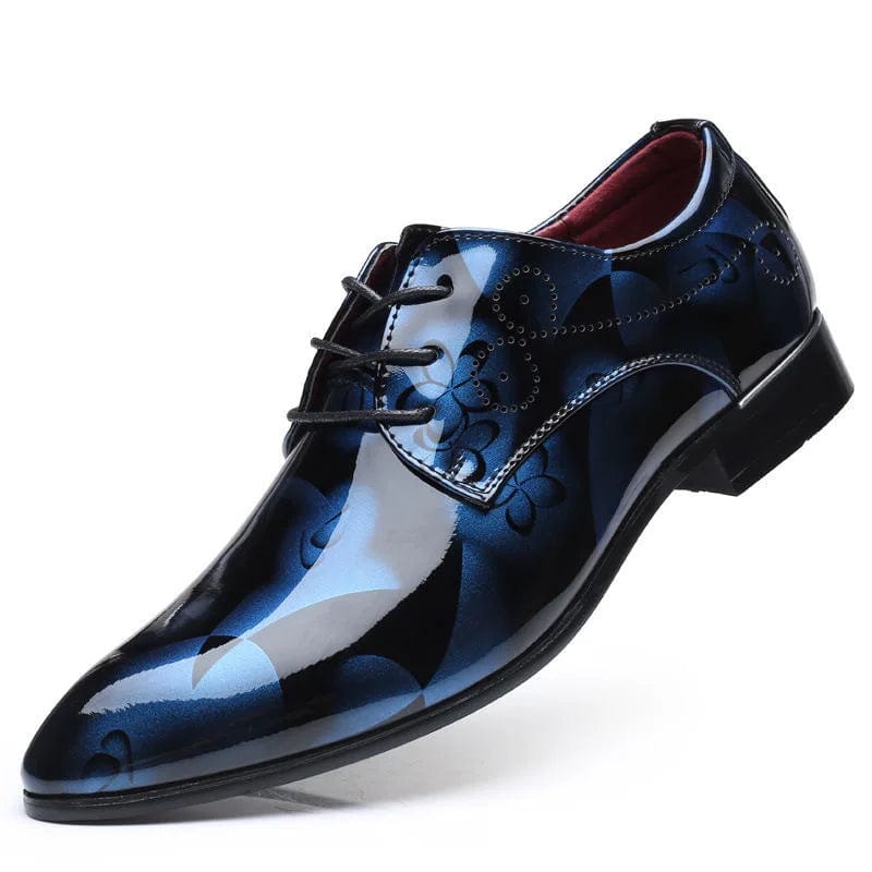 Designer Brand Patent Leather Shoes for Men Wedding Party Business Casual Oxfords Plus Size Lace Up Point Toe Office Work Shoes - SHOWLU FASHION STORE