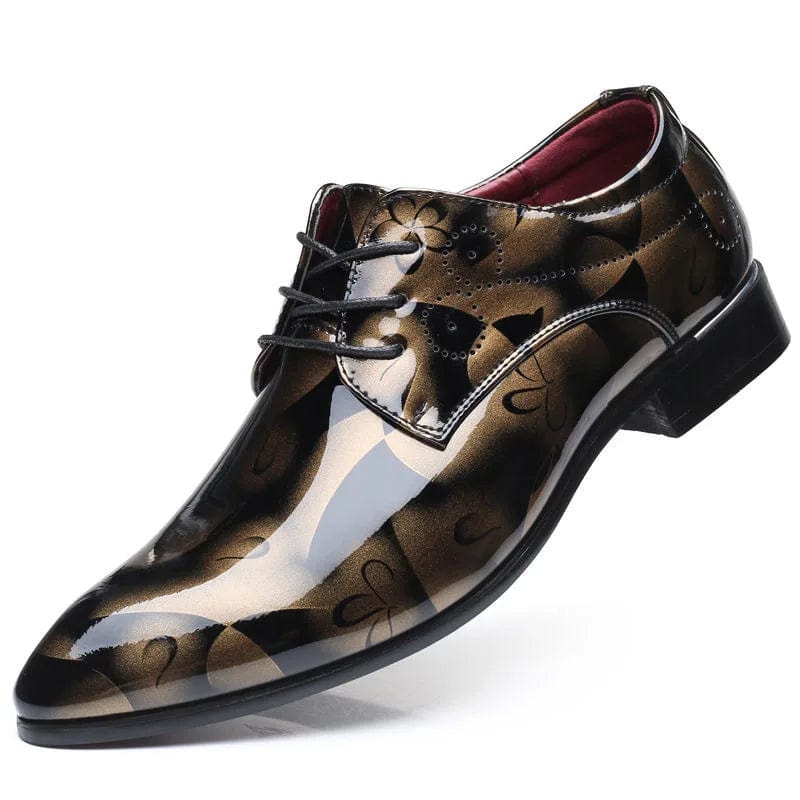 Designer Brand Patent Leather Shoes for Men Wedding Party Business Casual Oxfords Plus Size Lace Up Point Toe Office Work Shoes - SHOWLU FASHION STORE
