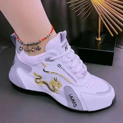 Designer Sneakers for Women Summer Leather Waterproof Casual Sports Shoes Women Lightweight Breathable Non - slip Platform Shoes - SHOWLU FASHION STORE