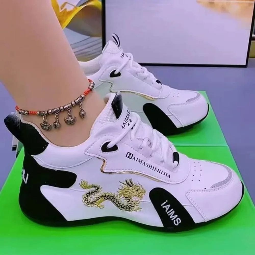 Designer Sneakers for Women Summer Leather Waterproof Casual Sports Shoes Women Lightweight Breathable Non - slip Platform Shoes - SHOWLU FASHION STORE