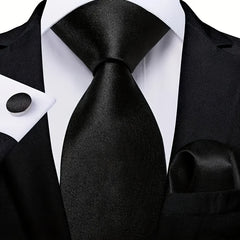 A Set Of 3 Men'S Black, Red, And Blue Solid Color Ties Is An Ideal Choice For Business Events, Weddings, Father'S Day, Valentine'S Day, And Various Holidays As Gifts