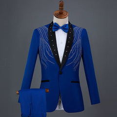 Diamond Decorations Sequined Chorus Singer Host Performance Costume - SHOWLU FASHION STORE