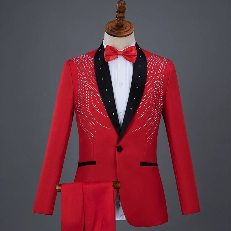 Diamond Decorations Sequined Chorus Singer Host Performance Costume - SHOWLU FASHION STORE