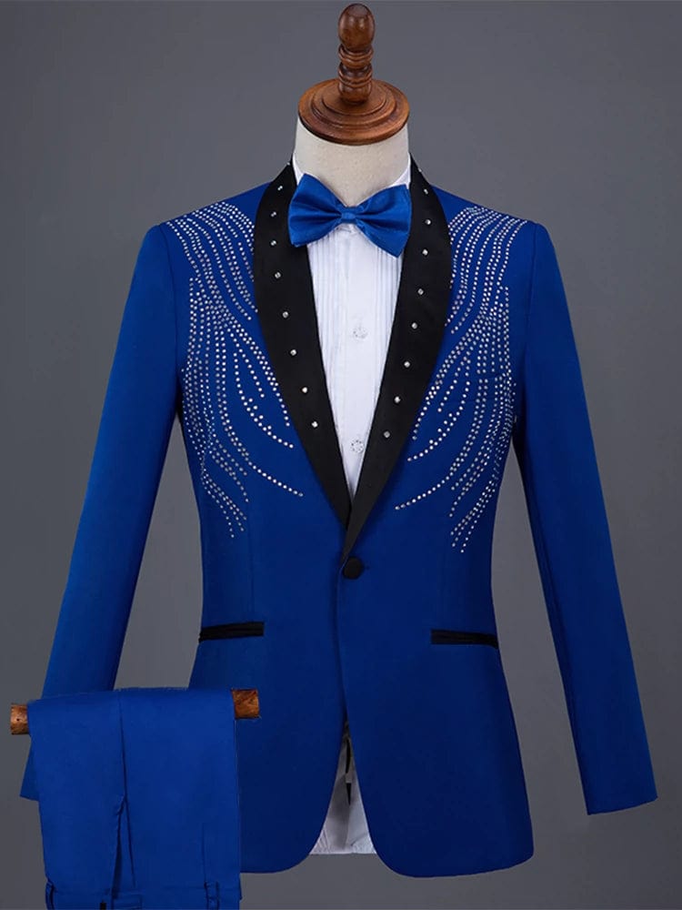 Diamond Decorations Sequined Chorus Singer Host Performance Costume - SHOWLU FASHION STORE