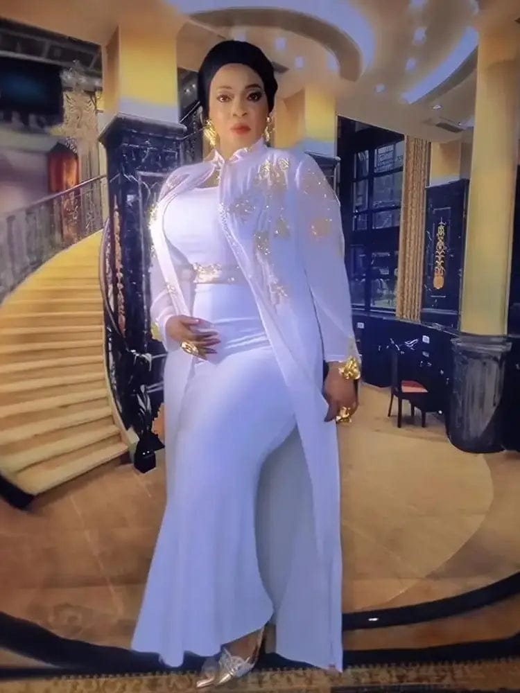 Discount chic and elegant woman dress Luxury rhinestone elegant african dress woman suit african long dress for women - SHOWLU FASHION STORE