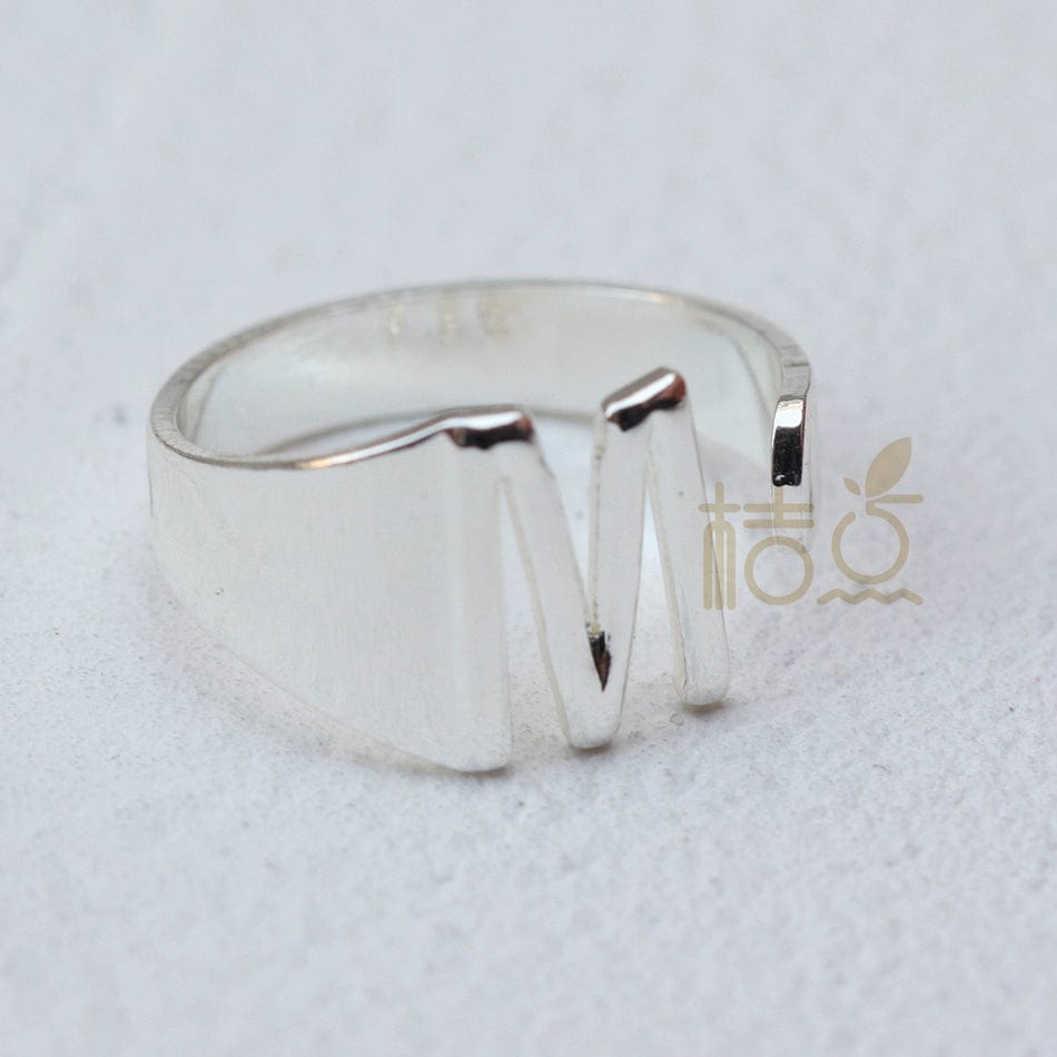DIY Ornament Accessories Cooperized Silver Ring Letters Ring Open Ring Finger Ring (4532c) - SHOWLU FASHION STORE
