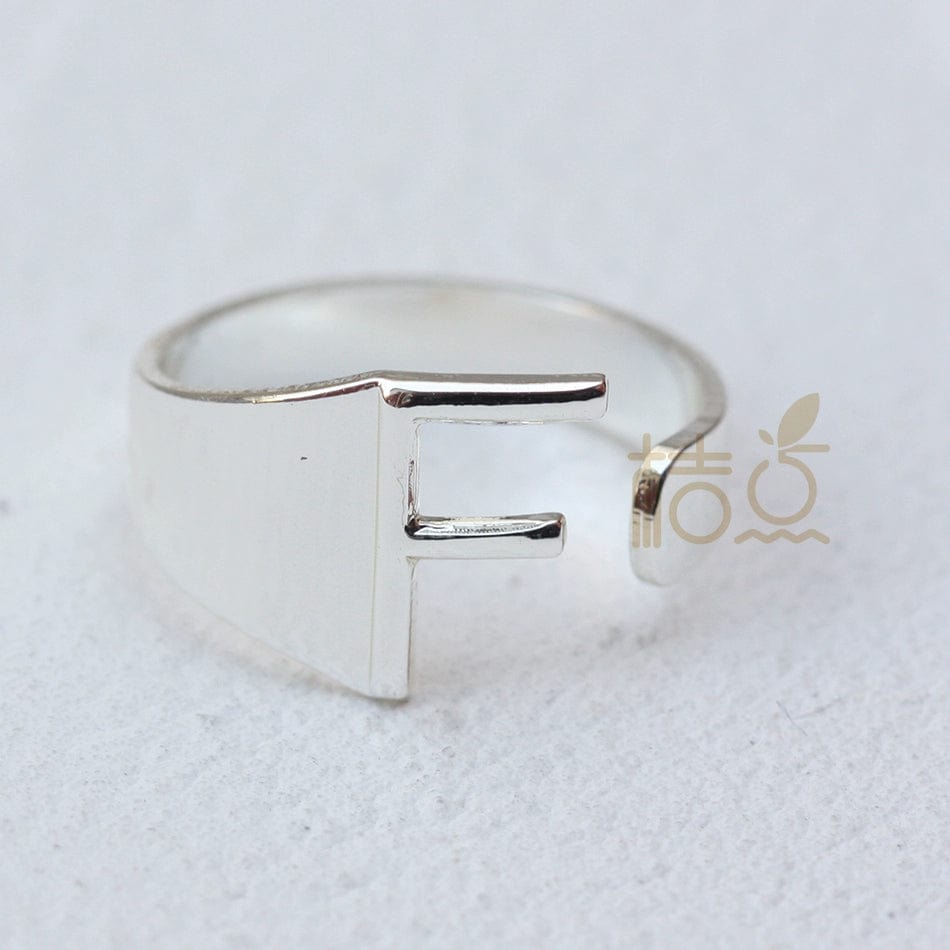 DIY Ornament Accessories Cooperized Silver Ring Letters Ring Open Ring Finger Ring (4532c) - SHOWLU FASHION STORE