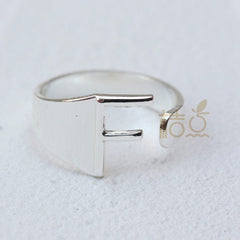 DIY Ornament Accessories Cooperized Silver Ring Letters Ring Open Ring Finger Ring (4532c) - SHOWLU FASHION STORE