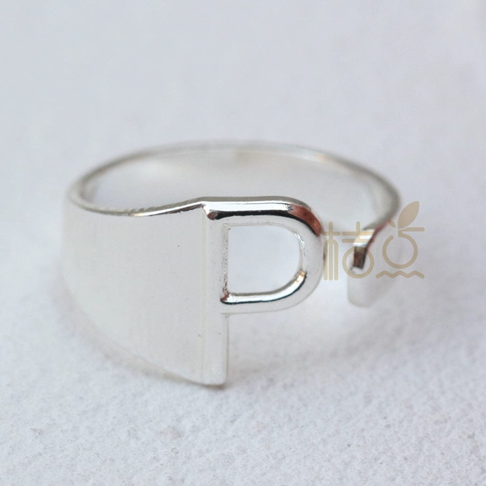 DIY Ornament Accessories Cooperized Silver Ring Letters Ring Open Ring Finger Ring (4532c) - SHOWLU FASHION STORE