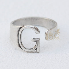 DIY Ornament Accessories Cooperized Silver Ring Letters Ring Open Ring Finger Ring (4532c) - SHOWLU FASHION STORE