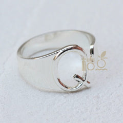 DIY Ornament Accessories Cooperized Silver Ring Letters Ring Open Ring Finger Ring (4532c) - SHOWLU FASHION STORE