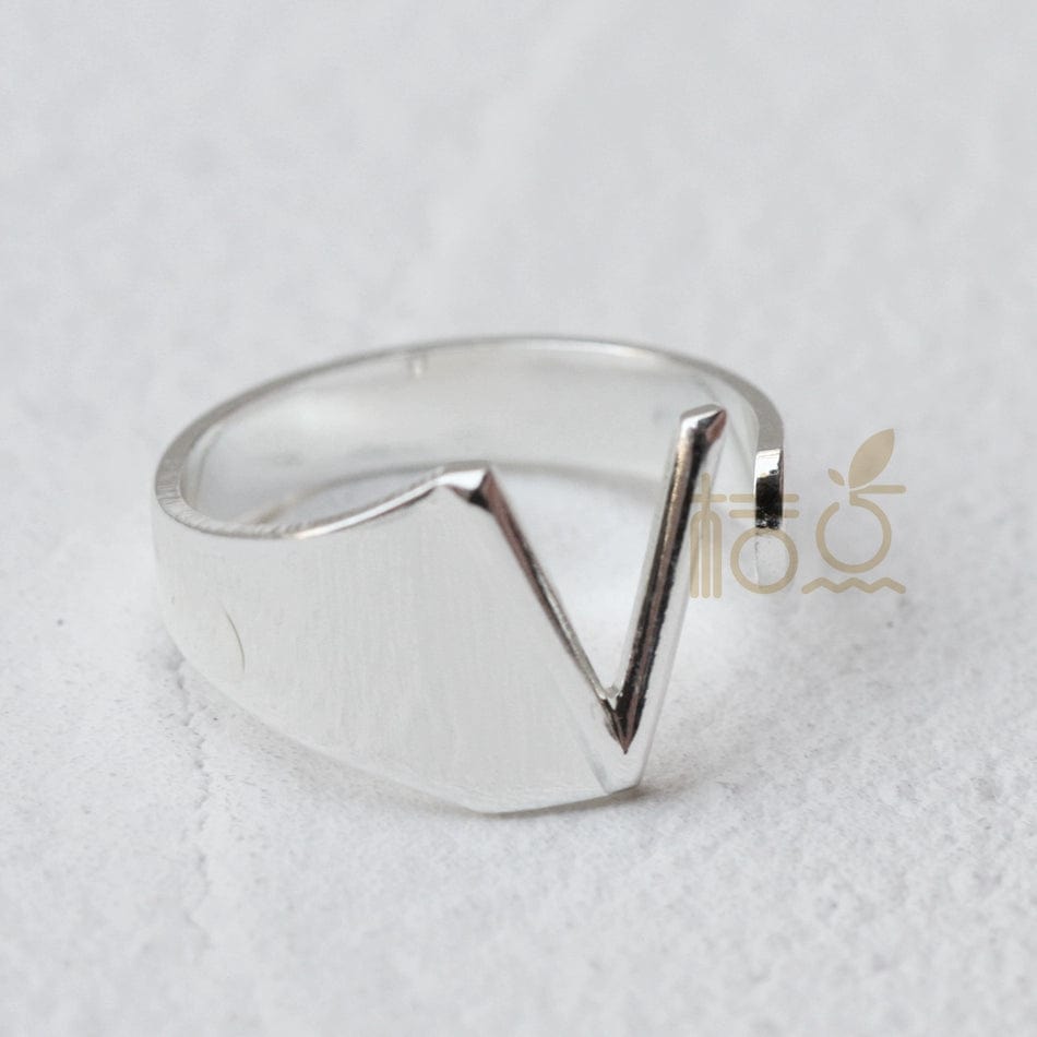 DIY Ornament Accessories Cooperized Silver Ring Letters Ring Open Ring Finger Ring (4532c) - SHOWLU FASHION STORE