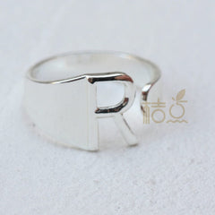 DIY Ornament Accessories Cooperized Silver Ring Letters Ring Open Ring Finger Ring (4532c) - SHOWLU FASHION STORE