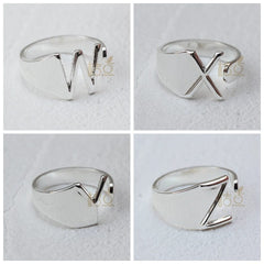 DIY Ornament Accessories Cooperized Silver Ring Letters Ring Open Ring Finger Ring (4532c) - SHOWLU FASHION STORE