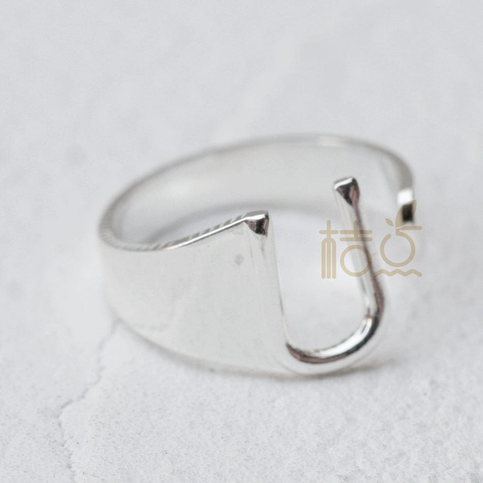 DIY Ornament Accessories Cooperized Silver Ring Letters Ring Open Ring Finger Ring (4532c) - SHOWLU FASHION STORE
