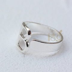 DIY Ornament Accessories Cooperized Silver Ring Letters Ring Open Ring Finger Ring (4532c) - SHOWLU FASHION STORE