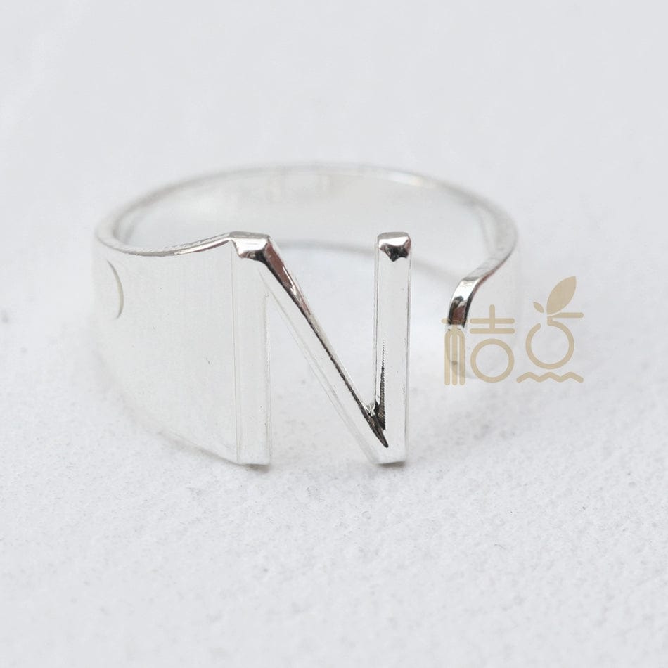 DIY Ornament Accessories Cooperized Silver Ring Letters Ring Open Ring Finger Ring (4532c) - SHOWLU FASHION STORE