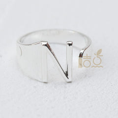 DIY Ornament Accessories Cooperized Silver Ring Letters Ring Open Ring Finger Ring (4532c) - SHOWLU FASHION STORE