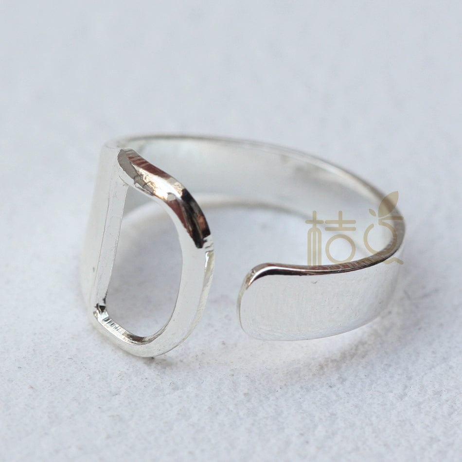 DIY Ornament Accessories Cooperized Silver Ring Letters Ring Open Ring Finger Ring (4532c) - SHOWLU FASHION STORE