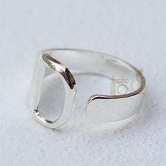 DIY Ornament Accessories Cooperized Silver Ring Letters Ring Open Ring Finger Ring (4532c) - SHOWLU FASHION STORE