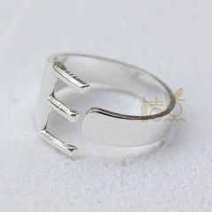 DIY Ornament Accessories Cooperized Silver Ring Letters Ring Open Ring Finger Ring (4532c) - SHOWLU FASHION STORE