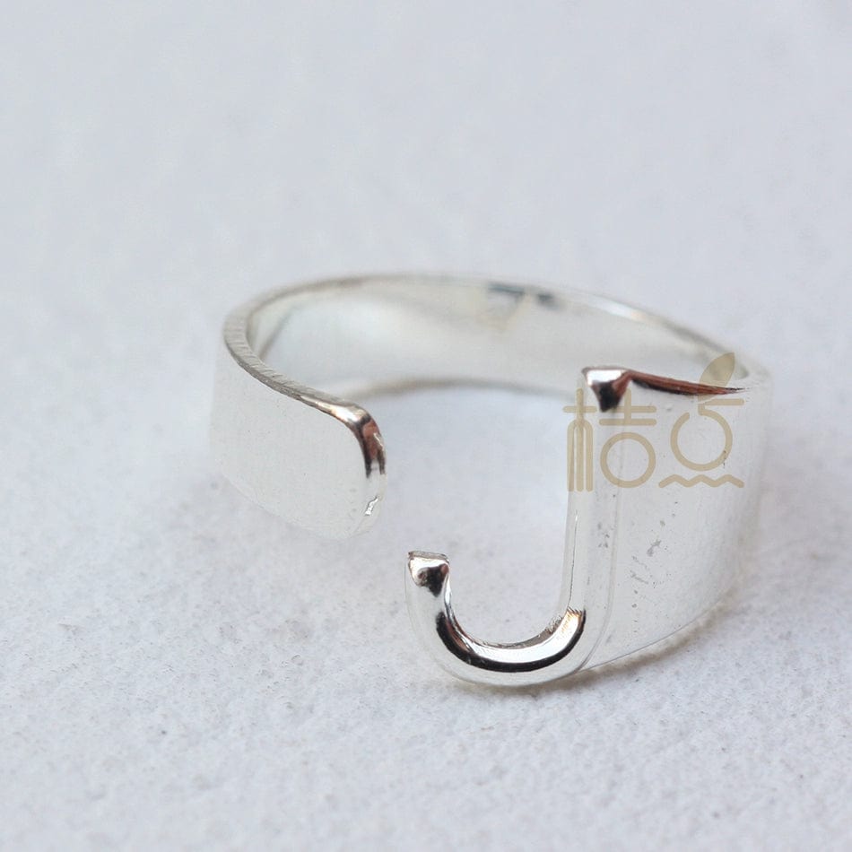 DIY Ornament Accessories Cooperized Silver Ring Letters Ring Open Ring Finger Ring (4532c) - SHOWLU FASHION STORE