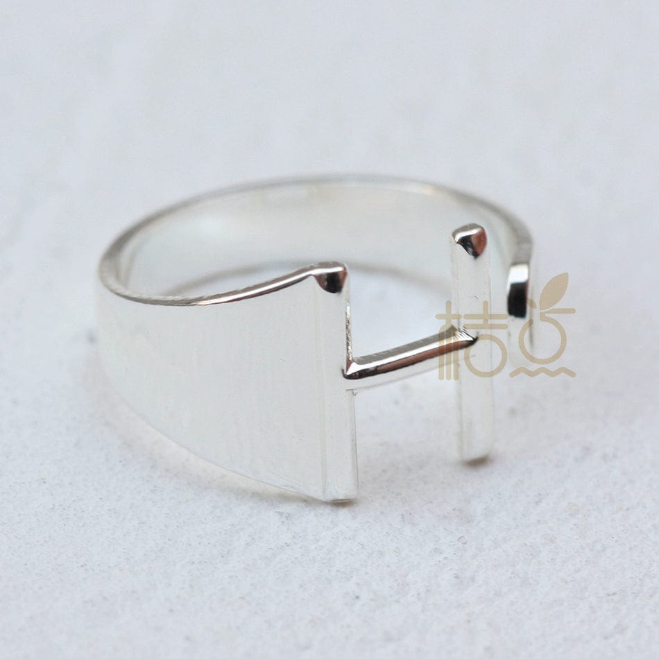 DIY Ornament Accessories Cooperized Silver Ring Letters Ring Open Ring Finger Ring (4532c) - SHOWLU FASHION STORE
