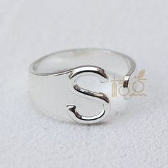 DIY Ornament Accessories Cooperized Silver Ring Letters Ring Open Ring Finger Ring (4532c) - SHOWLU FASHION STORE