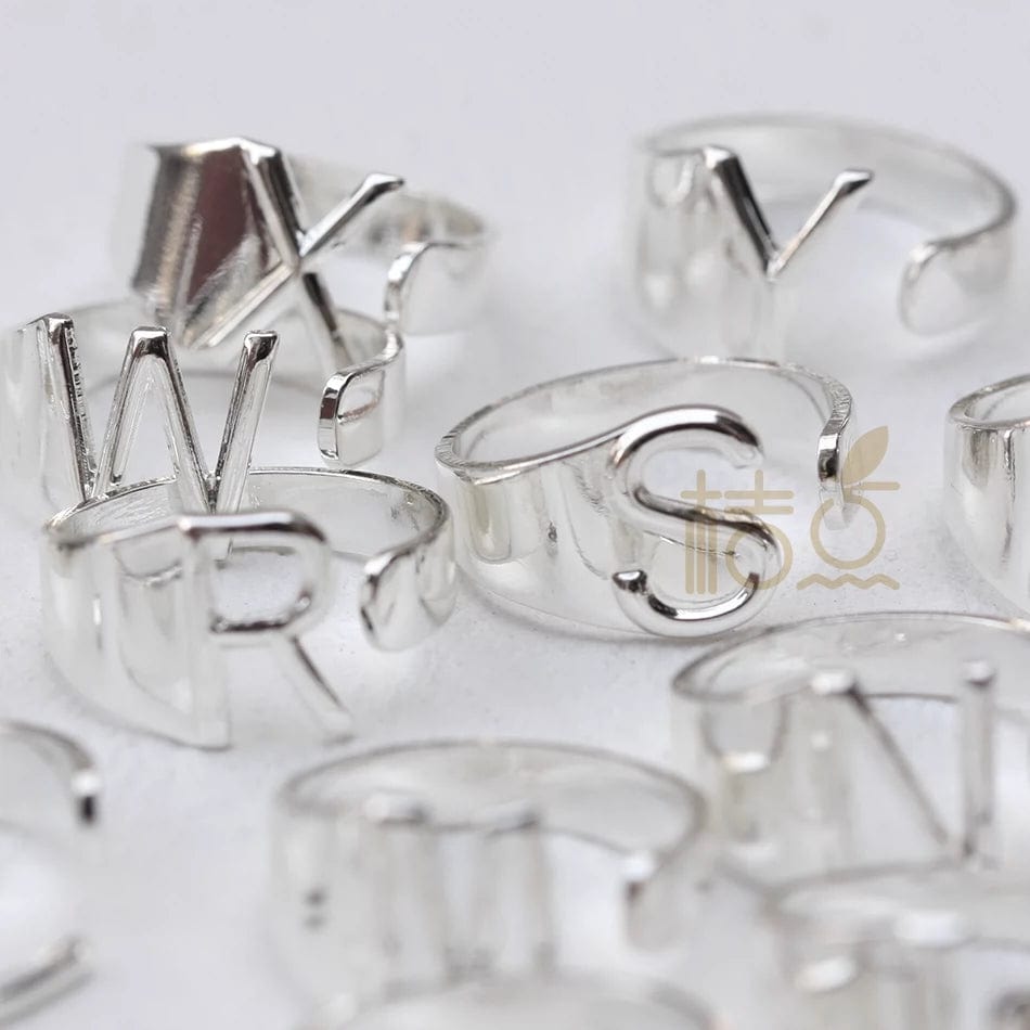 DIY Ornament Accessories Cooperized Silver Ring Letters Ring Open Ring Finger Ring (4532c) - SHOWLU FASHION STORE