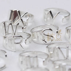 DIY Ornament Accessories Cooperized Silver Ring Letters Ring Open Ring Finger Ring (4532c) - SHOWLU FASHION STORE