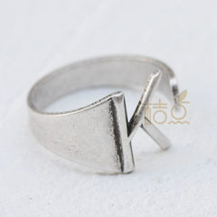 DIY Ornament Accessories Cooperized Silver Ring Letters Ring Open Ring Finger Ring (4532c) - SHOWLU FASHION STORE