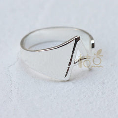 DIY Ornament Accessories Cooperized Silver Ring Letters Ring Open Ring Finger Ring (4532c) - SHOWLU FASHION STORE