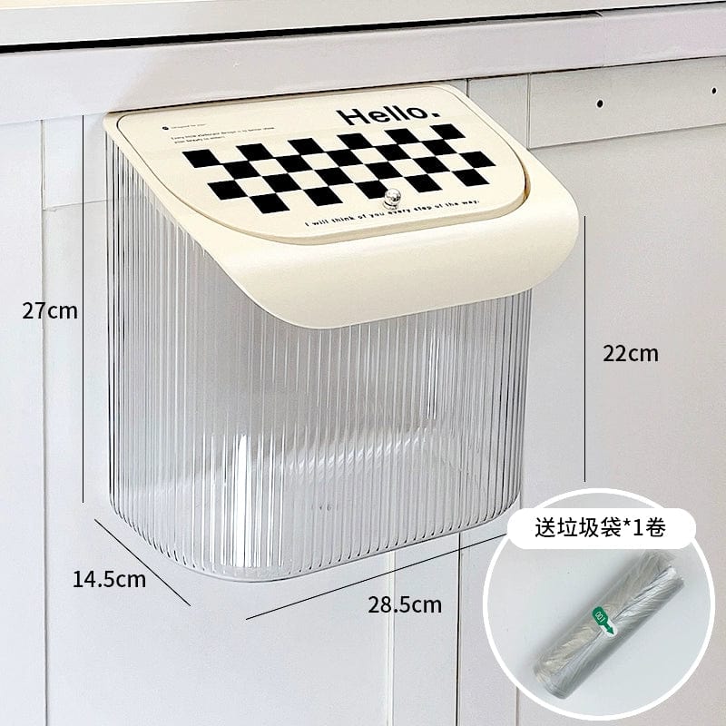 Donha Kitchen Trash Can Hanging Household Living Room Creative Cabinet Door Wall - Mounted Storage Bucket Kitchen Waste Trash Can - SHOWLU FASHION STORE