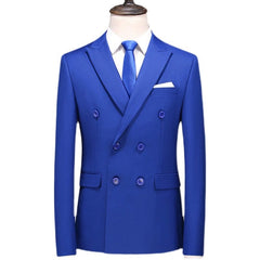 Double - Breasted Slim - Fit Summer Suit Leisure Professional - SHOWLU FASHION STORE