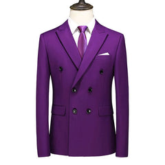 Double - Breasted Slim - Fit Summer Suit Leisure Professional - SHOWLU FASHION STORE