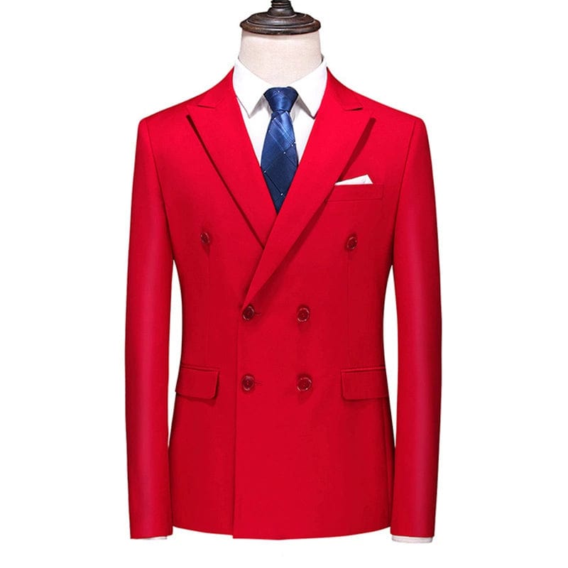 Double - Breasted Slim - Fit Summer Suit Leisure Professional - SHOWLU FASHION STORE