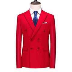 Double - Breasted Slim - Fit Summer Suit Leisure Professional - SHOWLU FASHION STORE