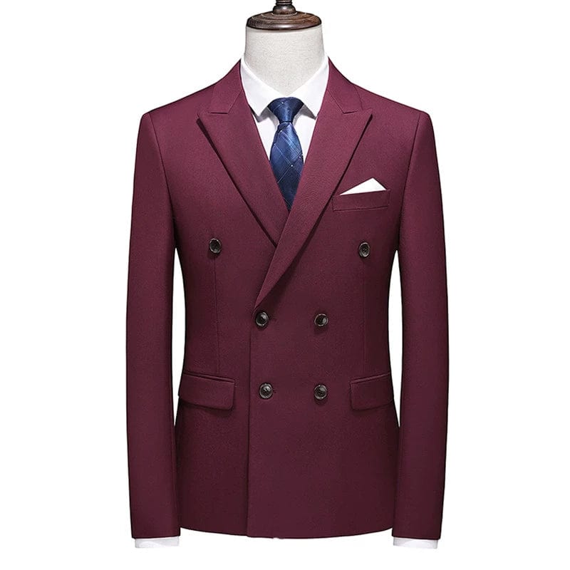 Double - Breasted Slim - Fit Summer Suit Leisure Professional - SHOWLU FASHION STORE
