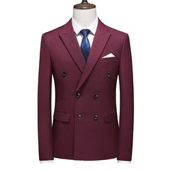 Double - Breasted Slim - Fit Summer Suit Leisure Professional - SHOWLU FASHION STORE
