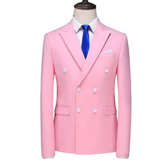 Double - Breasted Slim - Fit Summer Suit Leisure Professional - SHOWLU FASHION STORE