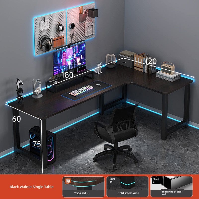 Double Desktop Combination L - Shaped Bookshelf Corner Computer Desk - SHOWLU FASHION STORE