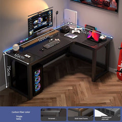 Double Desktop Combination L - Shaped Bookshelf Corner Computer Desk - SHOWLU FASHION STORE