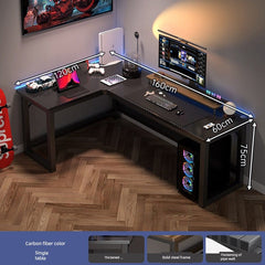 Double Desktop Combination L - Shaped Bookshelf Corner Computer Desk - SHOWLU FASHION STORE