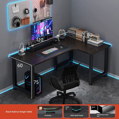 Double Desktop Combination L - Shaped Bookshelf Corner Computer Desk - SHOWLU FASHION STORE