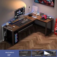 Double Desktop Combination L - Shaped Bookshelf Corner Computer Desk - SHOWLU FASHION STORE