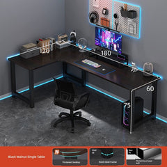 Double Desktop Combination L - Shaped Bookshelf Corner Computer Desk - SHOWLU FASHION STORE