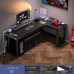 Double Desktop Combination L - Shaped Bookshelf Corner Computer Desk - SHOWLU FASHION STORE
