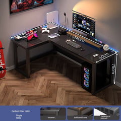 Double Desktop Combination L - Shaped Bookshelf Corner Computer Desk - SHOWLU FASHION STORE