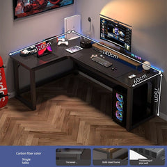 Double Desktop Combination L - Shaped Bookshelf Corner Computer Desk - SHOWLU FASHION STORE